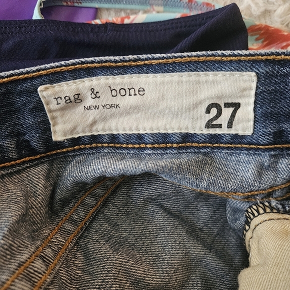 Rag & Bone Blue Distressed Jean Shorts Size 27 Low Rise Gunnar - Picture 4 of 5